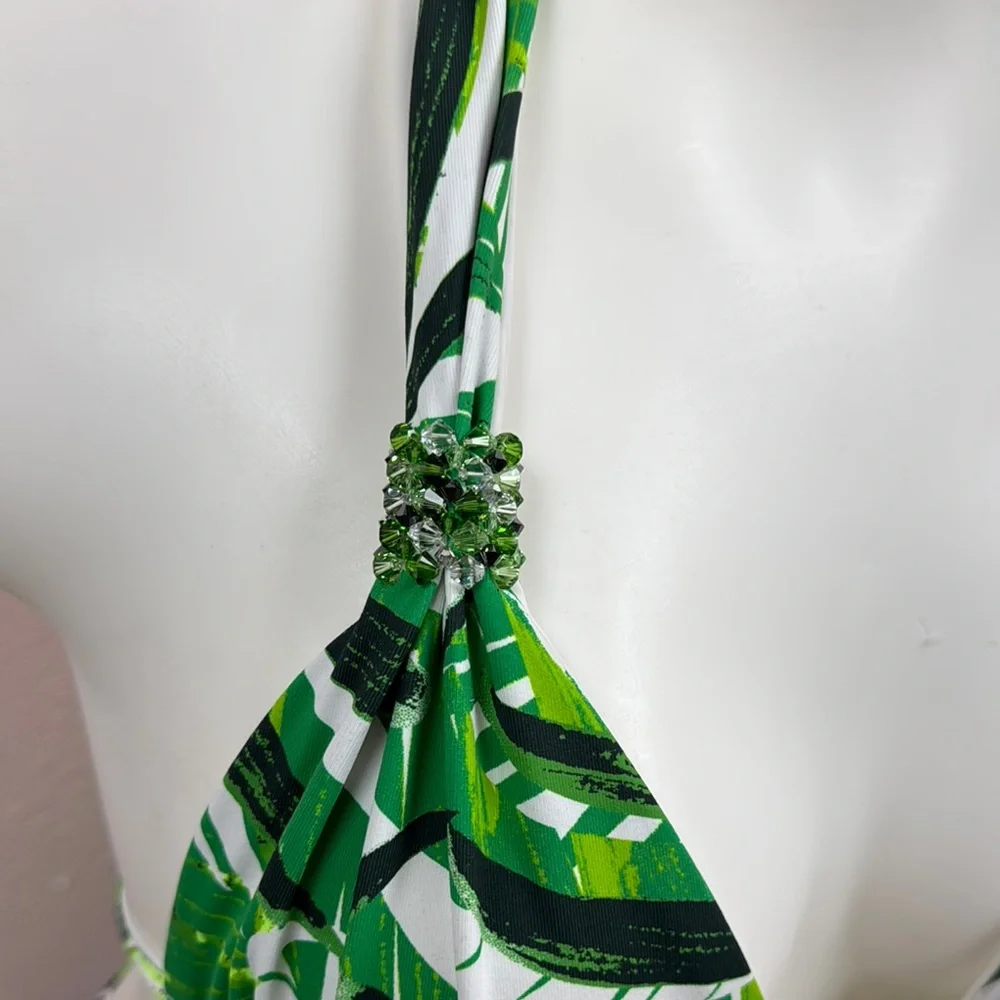 Tropical Leaf Print Bikini Set - Picture 4 of 8
